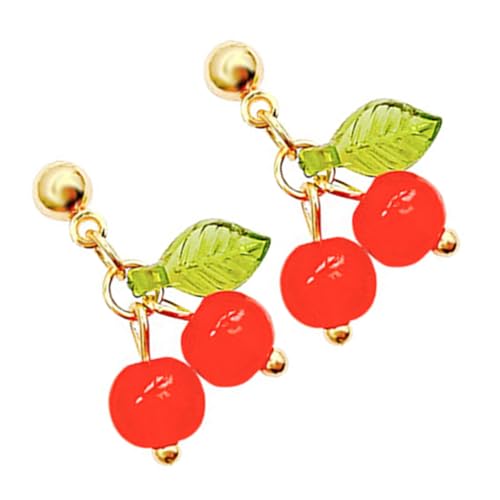 CALLARON Cherry Ohrringe für Damen Trendige Früchte Ohrringe mit Einzigartigem Design für Party Shopping und Freizeitaktivitäten Gold von CALLARON