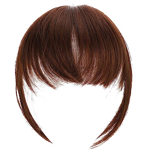 CALLARON Einstellbare Clip Fake Bangs Für Frauen Natürliches Haar-accessoire Mit Lifelike Design Für Partys Einfach Zu Tragen Inklusive Wärmebehandlungsmöglichkeiten Farbton Hellbraun von CALLARON