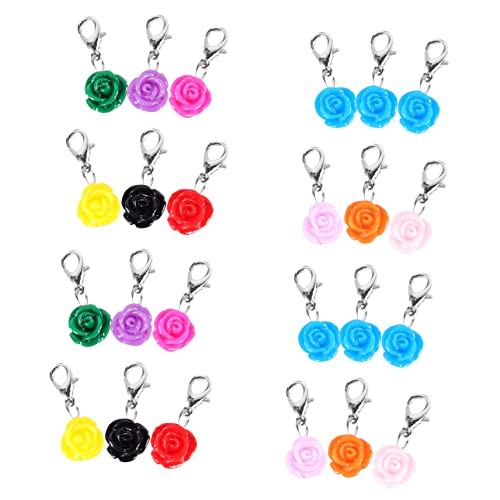 CALLARON 20stücke Diy Blumenanhänger Gemischte Farben Schmuckaccessoires Für Ohrringe Halsketten Armbänder Und Robuste Und Langlebige Kunststoffrosen Für Kreative Bastelprojekte von CALLARON