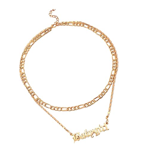 CALLARON Damen Buchstaben Halskette Doppellagige Anhängerkette Eleganter Schmuck für Mädchen für Partys Geburtstage und Besondere Anlässe von CALLARON