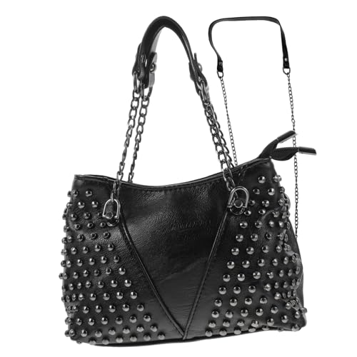 CALLARON Damen Crossbody Bag mit Nieten und Kettenriemen Vielseitige Umhängetasche für Alltag Party und Shopping Geräumige Messenger Bag mit Einzigartigem Design von CALLARON