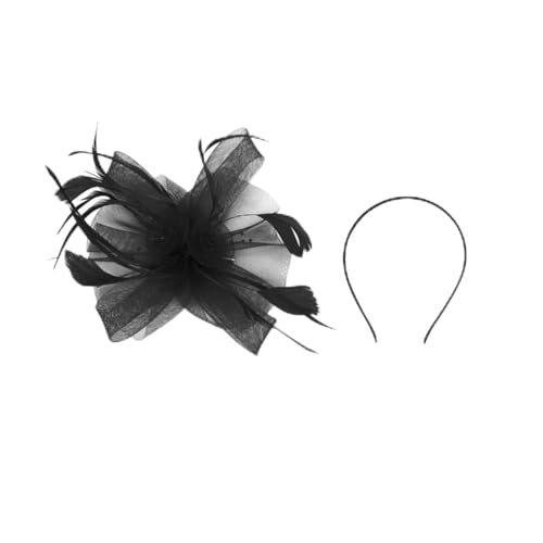 CALLARON Blume Haar Zubehör Damen Kopfschmuck Netz Garn Haarnadel Federdekoration Kunsthandwerk Kopfbedeckung von CALLARON