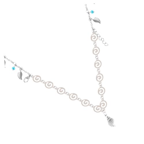 CALLARON Damen Fußkettchen Doppellagig aus Legiertem Eisen mit Meeresmuschel Verstellbar Langlebig und Glänzend für Strandurlaub und Sommerreisen von CALLARON