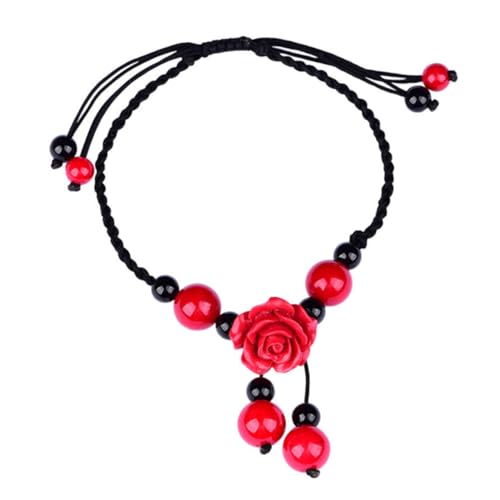 CALLARON Damen Fußkettchen Ethnischer Stil Verstellbar Handgefertigt Achat Fußkette Für Mädchen Und Frauen von CALLARON