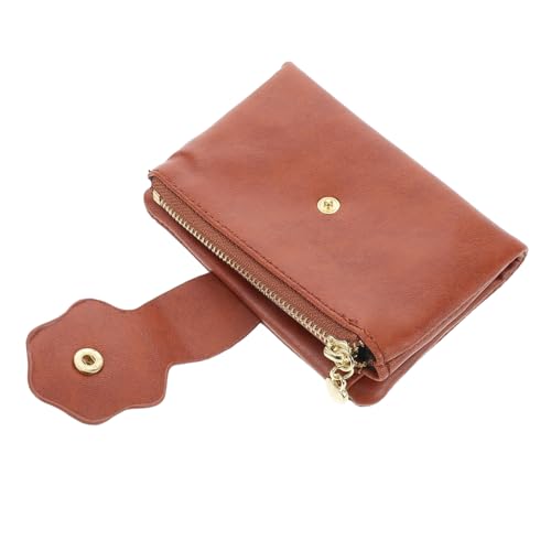 CALLARON Reißverschlusshandtasche Für Damen Geldbörse Mit Kette Große Handgelenksgeldbörse Kartenetui Braune Geldbörse Kompakt Und Tragbar von CALLARON