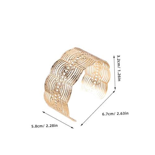 CALLARON Damen Manschettenarmband Metall Hohl Geometrisch Offenes Weites Armband Breiter Cuff Armreif Modischer Schmuck Für Frauen von CALLARON