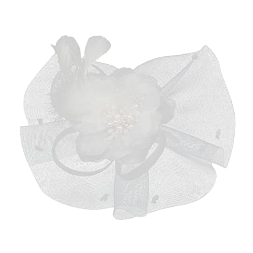 CALLARON Damen Mesh Haarspange Floral Hoop Stirnband Mode Braut Stirnband Für Hochzeit Party Cocktail von CALLARON