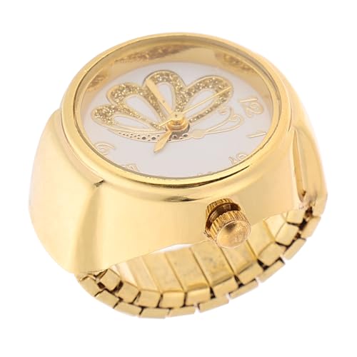 CALLARON Damen Ringuhr aus Legiertem mit Schmetterlingsdesign Ultraleicht Präzises Analog Komfortabel Tragbar Modischer Goldfarbener Schmuckring für Alltag und Besondere Anlässe von CALLARON