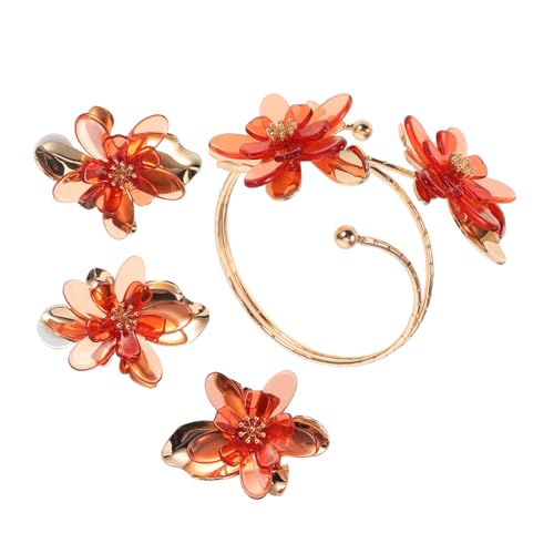 CALLARON Tropfenöl-blumenohrringe Mit Blumenarmreif Für Frauen Geburtstagsgeschenk Hochzeits-brautohrringe Kreative Ohrringe Blumenring Schmuck Für Mutter Freundin von CALLARON