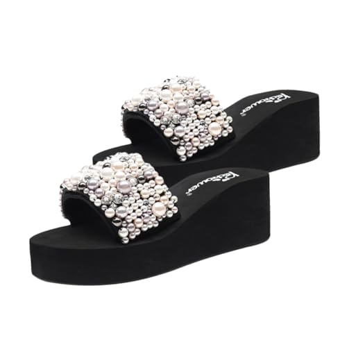 CALLARON Damen Wedgesandalen Sommer Keilabsatz Rutschfest Komfortable Sandalen für Strand und Alltag Schwarz CALLARON Damen Wedgesandalen Sommer Keilabsatz Rutschfest Komfortable Sandalen für Strand und Alltag Schwarz von CALLARON