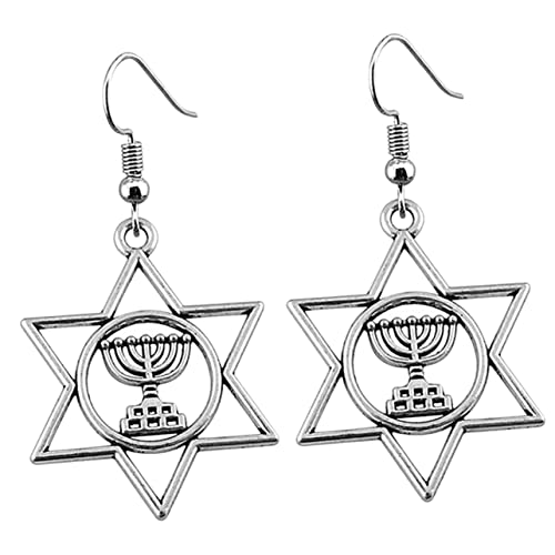 CALLARON Sternohrringe Für Damen Jüdische Ohrringe Mit Davidstern-dekoration Baumelnde Ohrringe Aus Legierung Chanukka-ohrringe Festival-ohrringe Minimalistischer Modeschmuck Für Frauen von CALLARON
