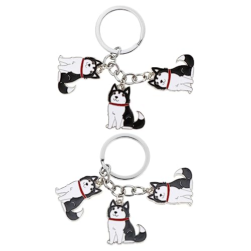 CALLARON 2stücke Teiliges Hund Schlüsselanhänger Aus Niedliche Haustier Design Taschenanhänger Dekorative Schlüsselringe Für Damen Und Herren Für Schlüssel Oder Taschen von CALLARON