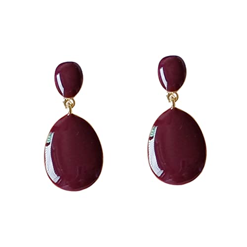 CALLARON Delikate Tropfenohrringe Damen Dunkelrot Modisch Kreativ Schmuck Elegant Alltag von CALLARON