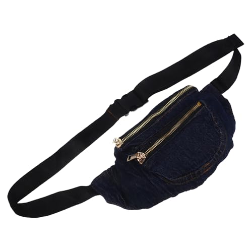 CALLARON Denim Bauchtasche Damen Waschbar Crossbody Brustbeutel mit Doppelten Taschen Outdoor Hüfttasche Elegant für Shopping Spaziergang Fitness von CALLARON