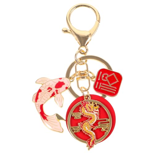 CALLARON Drachenjahr-Schlüsselanhänger 2024 Chinesisches Neujahr Drachen-Schlüsselanhänger Jahr Des Drachen Geldbörse Feng Shui Glücksbringer Sternzeichen Für von CALLARON