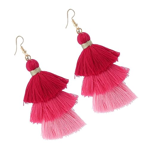 CALLARON Drei-layer-ohrringe Im Boho-stil Mit Quasten Für Damen Und Mädchen Farbvarianten in Rot Für Anlässe Wie Partys Jubiläen Und Geschenke von CALLARON