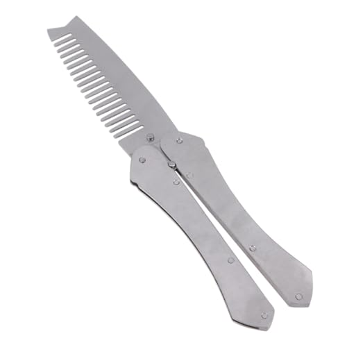 CALLARON Edelstahl Bartkamm für Männer Antistatisch Robust Langlebig Glatte Zähne Schonend für Haut zum Styling und Trimmen von Bart und Schnurrbart im Alltag und Salon von CALLARON