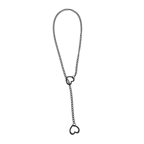 CALLARON Edelstahl Y kette mit Herz anhänger Langlebige Vintage Kettenhalskette für Damen und Mädchen Stilvolles Schmuckaccessoire für Alltag Party Konzert und Geschenk von CALLARON