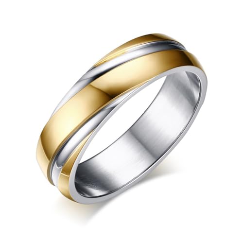 CALLARON Einfaches Twill Muster Plattierter Titanstahlring für Männer und Langlebig für Partys und Besondere Anlässe von CALLARON