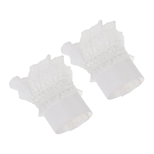CALLARON Falsche Manschetten Spitze für Damen Abnehmbare Handgelenksmanschetten für Kleider und Hemden Plissierte Chiffonärmel Hochzeitskleid Accessoires Kostüm und Themenfoto von CALLARON