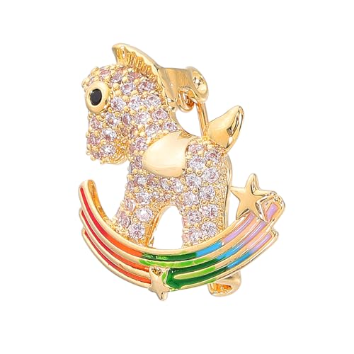 CALLARON Einzigartige Regenbogen Pferde Brosche Anstecknadel für Kleidung Hut Rucksack Kreative Emaille Pin mit Sicherem Verschluss Verspieltes Accessoire für Mode und Geschenkidee von CALLARON
