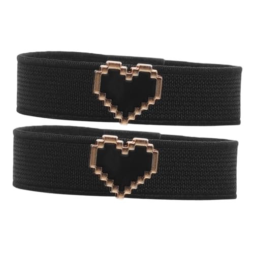 CALLARON Elastische Lose Schuhriemen für Mädchen Flache Schuhe Herz Perlen Design Ersatz Fersenriemen Bequemes Tragen Sicherer Halt Installation Schwarz Modell von CALLARON