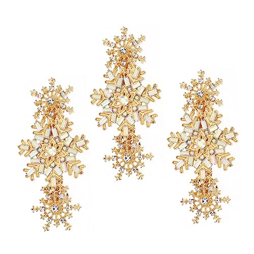 CALLARON 3stücke Blumenhaarspangen Für Frauen Mit Schneeflocken Haarschmuck Haarspangen Für Hochzeit Party Geburtstag Weihnachten von CALLARON