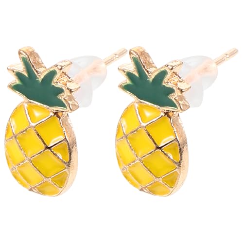 CALLARON Emaille-Ananas-Ohrstecker Niedliche Sommer-Obst-Ohrstecker Ohrstecker Trendiger Palästina-Statement-Schmuck Damen-Mädchen- Urlaub Hawaii Partygeschenke von CALLARON