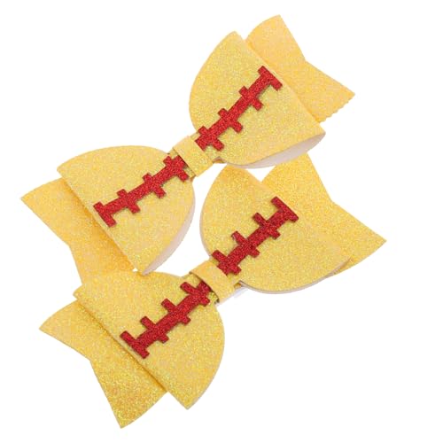 CALLARON Entzückende Haarspangen Im Rugby-design Langlebige Fußballschleifen Haar-accessoires Für American Football Bequemes Haar Für Mädchen von CALLARON