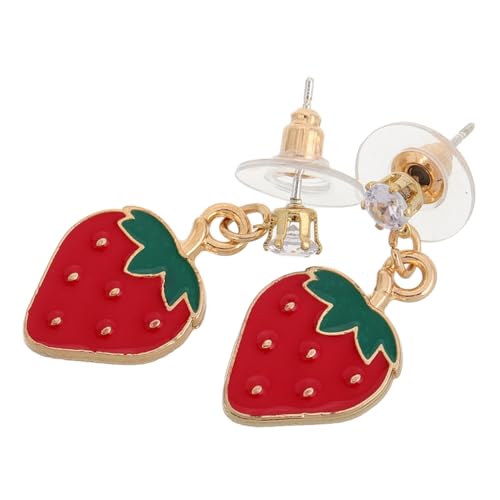 CALLARON Erdbeer ohrringe aus Langlebiger Legierung Niedliche Frucht form Modische Schmuckstücke für Teenager Mädchen Sommerliches Accessoire für Alltag und Freizeit von CALLARON