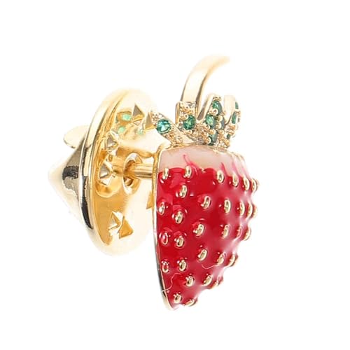 CALLARON Erdbeerbrosche Vintage Weihnachtsdeko Kleidungsnadel Weihnachtsanhänger Für Schmuck Strassnadel Wäschenadel Weihnachtsdekoration Ästhetische Charms Erdbeernadel von CALLARON