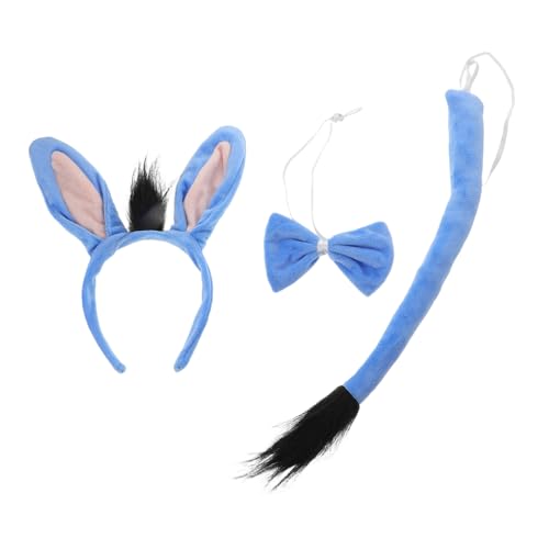 CALLARON Eselohren Stirnband Mit Fliege Und Für Esel Halloween Kostüm Tierkostüm Cosplay Set Eselohren Esel Cosplay von CALLARON