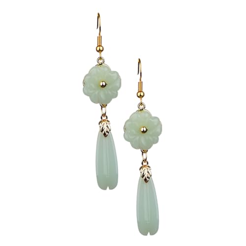 CALLARON Ethnische Lange Ohrhänger Damen Vintage Ohrschmuck mit Kreativem Design Langlebigem Legierungsmaterial Modischem Retro Stil Geeignet für Alltag Party und Reisen Zartem Grün von CALLARON