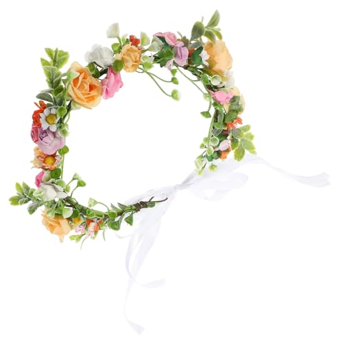 CALLARON Blumenkrone Blumenstirnband Für Frauen Blumenstirnbänder Für Frauen Blumen-accessoires Für Haare Blumenhaarband Brautkrone Tiara Wasserpflanzen Hochzeit Fräulein Drahtschleife von CALLARON