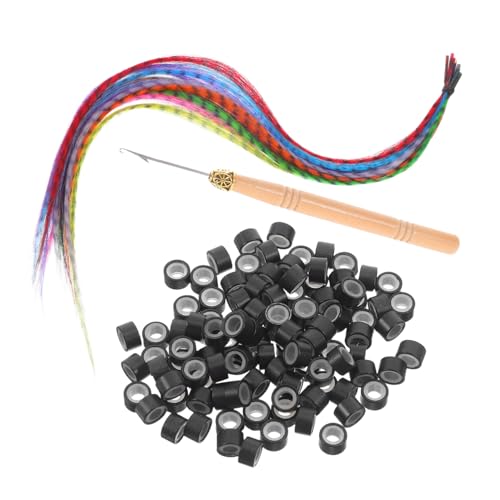 CALLARON Bunte Haarverlängerungsset Mit Federn Gefärbt Lang Glatt Synthetische Haarverlängerung Mit Mikroperlen Und Häkelnadel Für Frauen Festival-party Zubehör von CALLARON