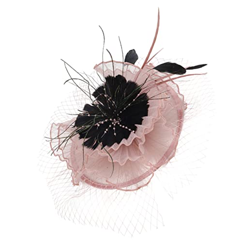 CALLARON Fascinator Hut Mit Federn Und Netz-material Vielseitig Als Haarclip Oder Haarband Einsetzbar Für Gartenpartys Hochzeiten Und Teeveranstaltungen von CALLARON
