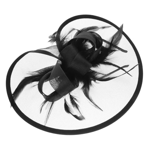 CALLARON Fascinator Hut mit Mesh Ribbons Eleganter Haarschmuck für Teeparty Braut und Hochzeiten Vielseitig Tragbar für Damen Schwarz Bequem und Leicht von CALLARON
