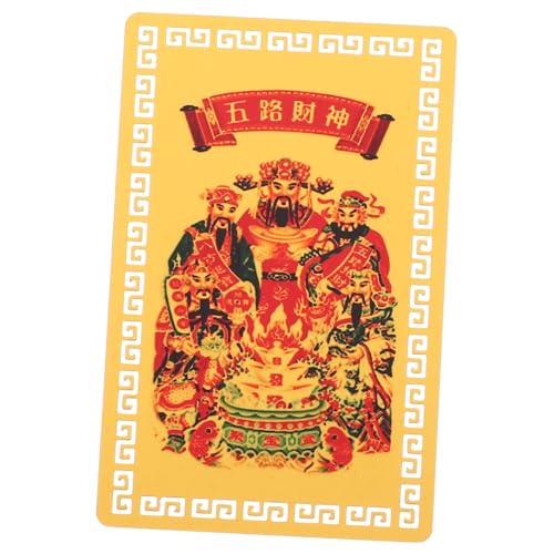 CALLARON Feng Shui Reichtum Amulettkarte Fünf CAI Shen Schutzkarte für Haus Büro Auto Glücksbringer zum Chinesischen Neujahr von CALLARON