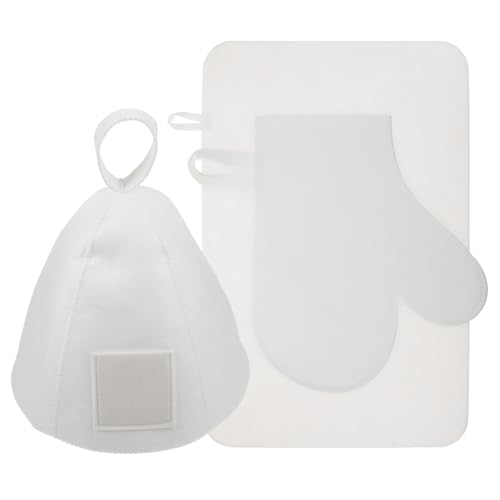 CALLARON Filz Sauna Hut Handschuhe Und Unterlage Atmungsaktives Saunazubehör Für Damen Schützt Das Haar Und Sorgt Für Komfort Sauna von CALLARON