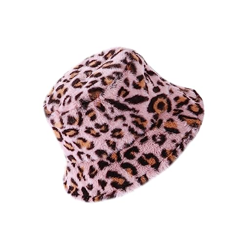 CALLARON Modischer Damen-eimerhut Mit Leopardenmuster Plüsch-polyesterhut Warmes Herbst-Accessoire von CALLARON