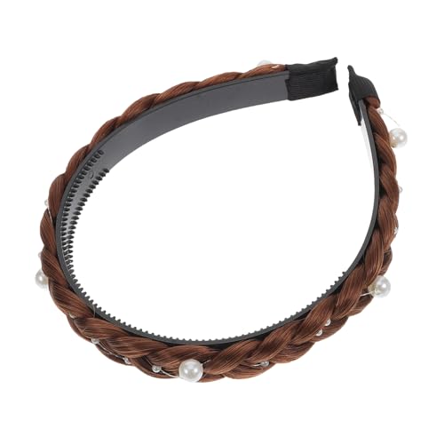 CALLARON Flecht Stirnband Aus Synthetischem Haar Für Modisches Haaraccessoire Mit Perlendesign Rutschfestes Und Styling Für Jugendliche Und Damen von CALLARON