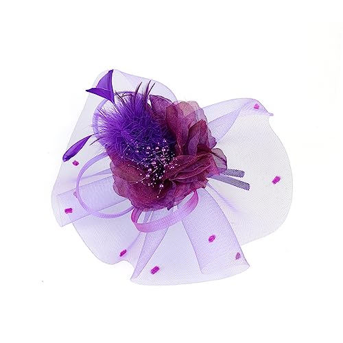 CALLARON Fascinator-reifen Blumen-reifen Braut-stirnband Netz-haarschmuck Blumen-haarspange Damen-kopfschmuck Hochzeit Abendparty von CALLARON