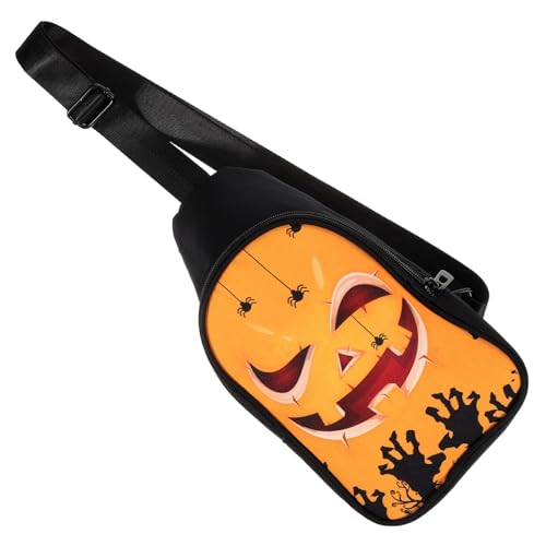 CALLARON Halloween Brusttasche Herren Tragbare Umhängetasche Mit Schickem Fledermaus-Design Robuste Crossbody-Tasche Für Alltag Und Reisen Für Smartphone Und Kleinigkeiten Vielseitige von CALLARON