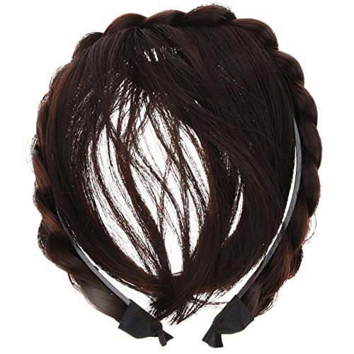 CALLARON Front Haartolle Haarband Perücke Mit Geflochtenem Design Für Damen Und Mädchen Perfektes Accessoire Für Kostüme Partys Und Fotografie Einfache Anpassung Haarlänge Und von CALLARON