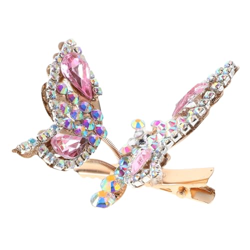 CALLARON Funkelnde Schmetterling Haarspange mit Beweglichen Flügeln Haarschmuck mit Strasssteinen Leichter Clip für Damen und Mädchen Hält Fliegende Haare Zuverlässig Form von CALLARON