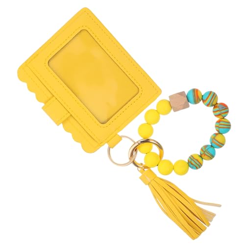 CALLARON Gelbe Quasten Armband Handtasche PU mit Krokodilprägung Multifunktionale Strapazierfähige Umhängetasche Kratzfest Modisches Damen Accessoire für Reisen und Alltag von CALLARON