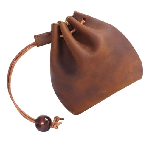 CALLARON Mini Lederbeutel Münztasche Wechseltasche Aus Kleine Geldbörse Münzbörse Schlankes Design Für Kleingeld Und Schlüssel Leicht Tragbar Für Alltag Und Reisen von CALLARON