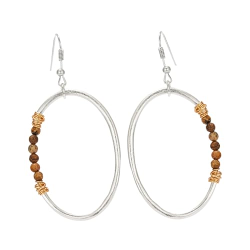 CALLARON Geometrische Ohrringe Natürlichem Stein Elliptische Hängende Schmuckstücke für Damen und Mädchen Kreative Mode Accessoires für Besondere Anlässe und Alltag von CALLARON