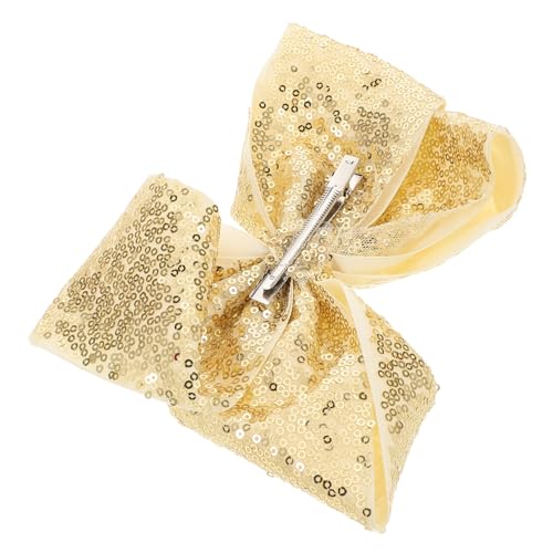 CALLARON Glitzernde Paillettenschleife Haarspangen Funkelnde Schleife Haarspangen Kopfbedeckung Für Cosplay Kostüm Mädchen Frauen Accessoires Golden von CALLARON