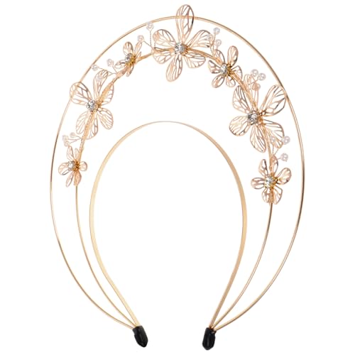 CALLARON Göttin Krone Haarschmuck Handgefertigtes Stirnband mit Imitationsperlen und Blumen Vintage Lolita Krone Dekoratives Party Haaraccessoire für Frauen und Mädchen von CALLARON